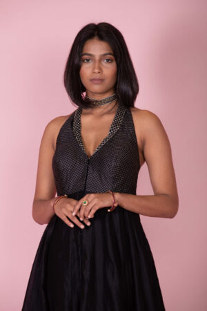 Black Anarkali with Embroidery