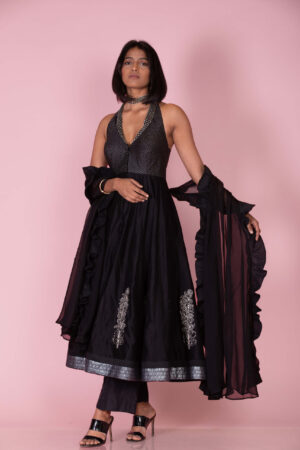 Anarkali with Ruffle Dupatta