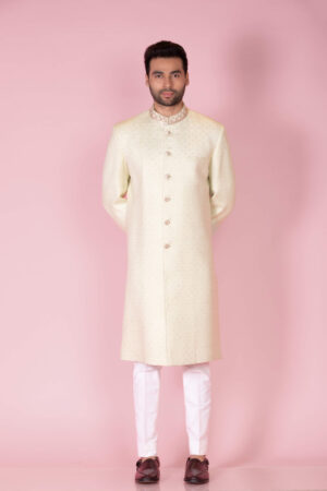Matka Silk Mint Green Sherwani Copy