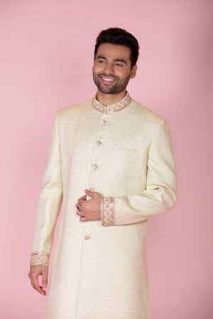 Matka Silk Mint Green Sherwani Copy