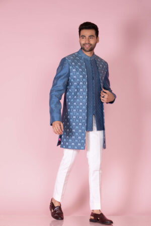 Raw Silk Embroidered Jacket