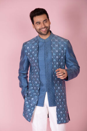Raw Silk Embroidered Jacket