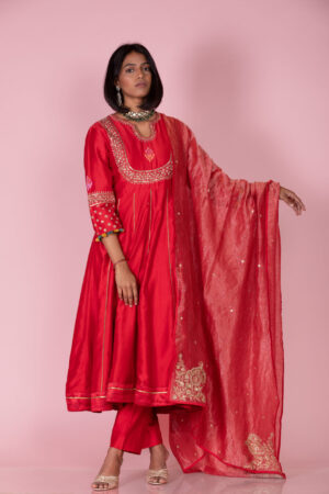 Embroidered Anarkali with Dupatta