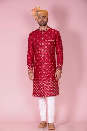 Mukaish & Marodi Embroidered Sherwani