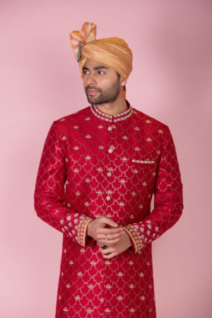 Mukaish & Marodi Embroidered Sherwani