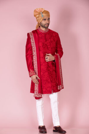 French Knot & Zardosi Embroidered Sherwani