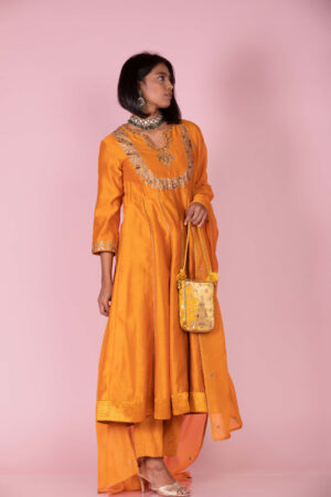 Yellow Panelled Anarkali