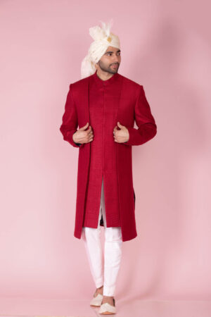 Matka Silk Layered Sherwani