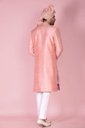Raw Silk Thread & Katdana Embroidered Sherwani
