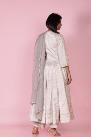 Ivory Silk Suit with Dupatta