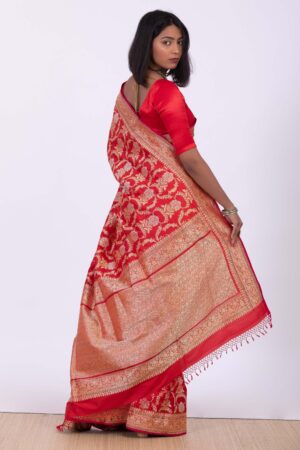 Handwoven Red Silk Sari