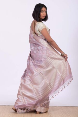 Handwoven Lavender Silk Sari