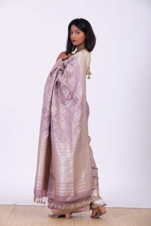 Handwoven Lavender Silk Sari