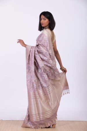 Handwoven Lavender Silk Sari