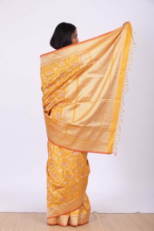 Handwoven Yellow Silk Sari