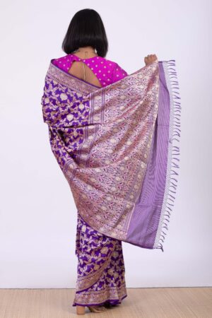 Handwoven Purple Silk Sari