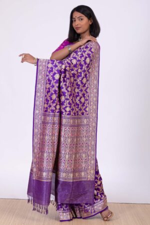 Handwoven Purple Silk Sari