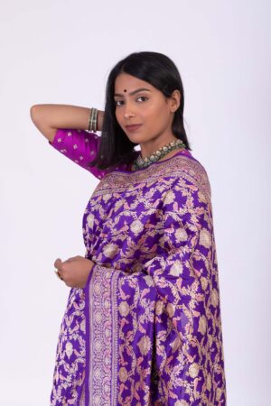 Handwoven Purple Silk Sari