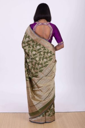 Handwoven Green Silk Sari