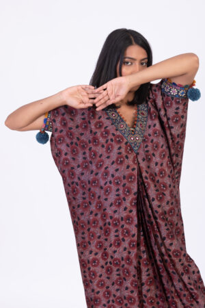 Marooon Natural Dye Kaftan
