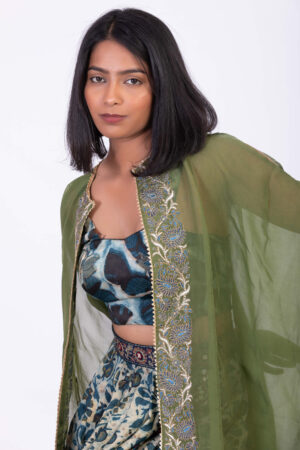 Corset & Dhoti Set with Veil