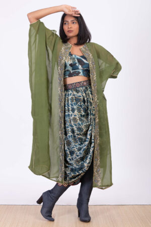 Corset & Dhoti Set with Veil