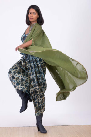 Corset & Dhoti Set with Veil