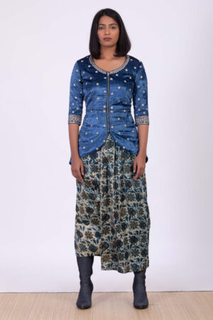 Blue Velvet Jacket with Co Ord Set