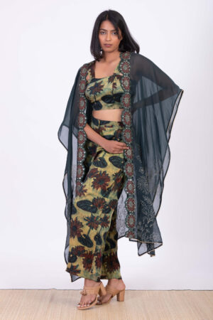 Green Co Ord with Veil