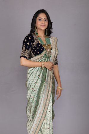 Green Embroidered Handloom Silk Saree