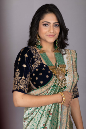 Green Embroidered Handloom Silk Saree