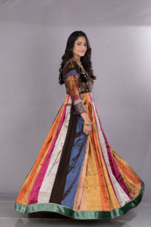 Multicolour Embroidered Silk Anarkali