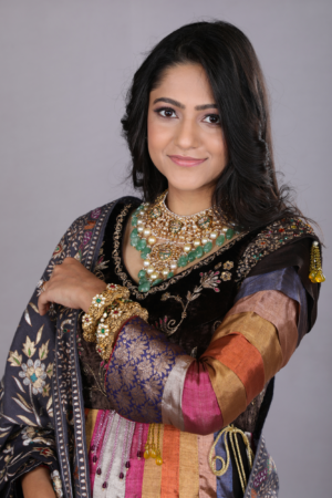 Multicolour Embroidered Silk Anarkali