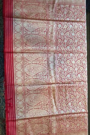 Royal Banarasi Silk Saree – Crimson Red - TEST