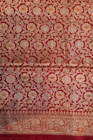 Royal Banarasi Silk Saree – Crimson Red - TEST