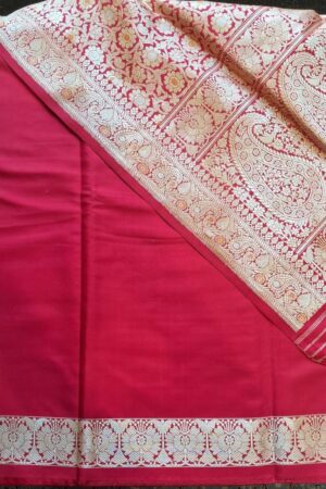 Royal Banarasi Silk Saree – Crimson Red - TEST